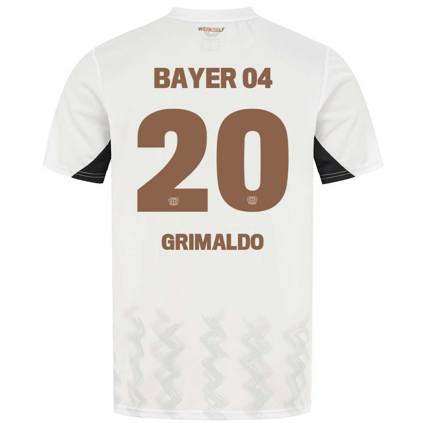 Niño Fútbol Camiseta Alejandro Grimaldo #20 Blanco Negro 2ª Equipación 2024/25 México