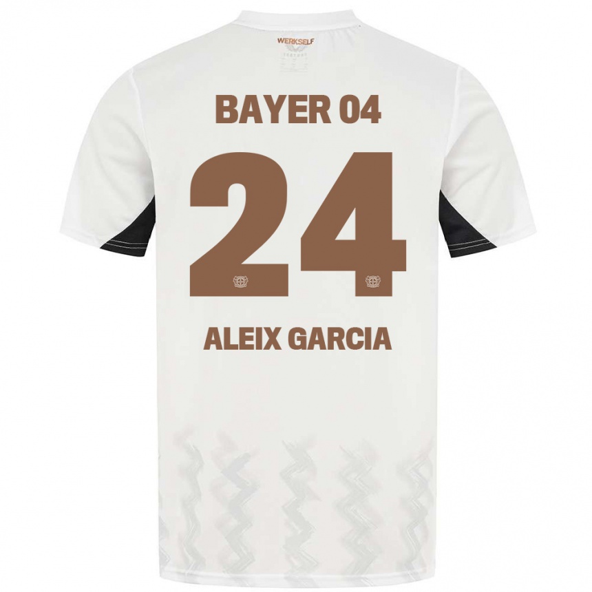 Niño Fútbol Camiseta Aleix García #24 Blanco Negro 2ª Equipación 2024/25 México