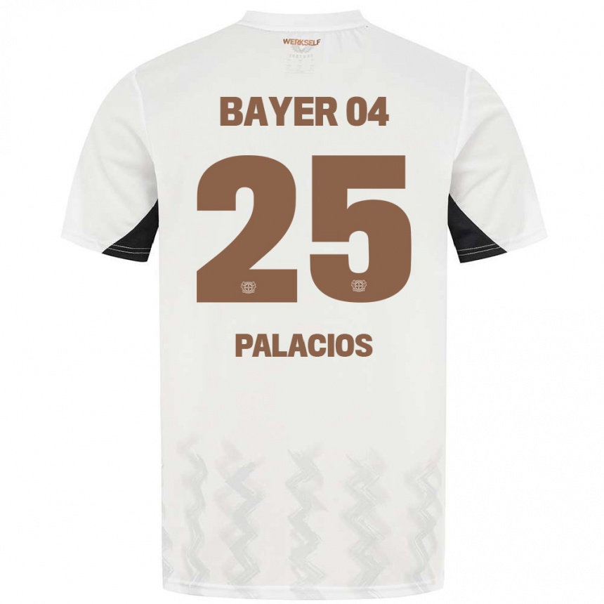 Niño Fútbol Camiseta Exequiel Palacios #25 Blanco Negro 2ª Equipación 2024/25 México