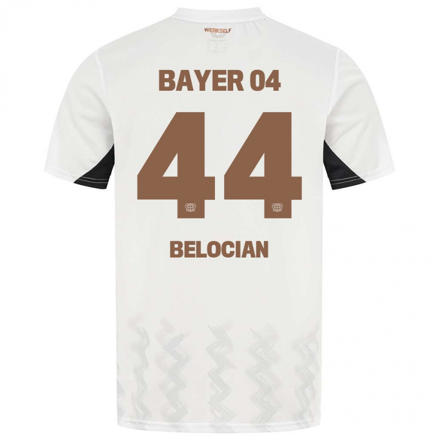 Niño Fútbol Camiseta Jeanuël Belocian #44 Blanco Negro 2ª Equipación 2024/25 México