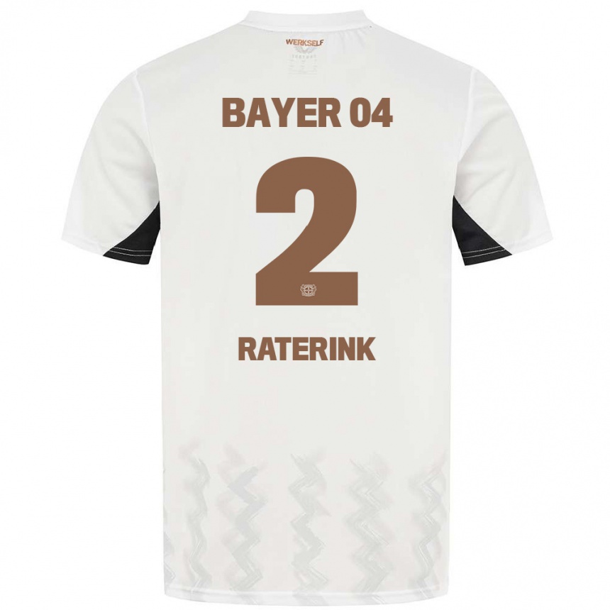 Niño Fútbol Camiseta Othniël Raterink #2 Blanco Negro 2ª Equipación 2024/25 México