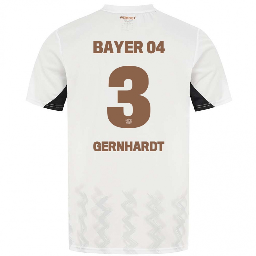 Niño Fútbol Camiseta Nils Gernhardt #3 Blanco Negro 2ª Equipación 2024/25 México