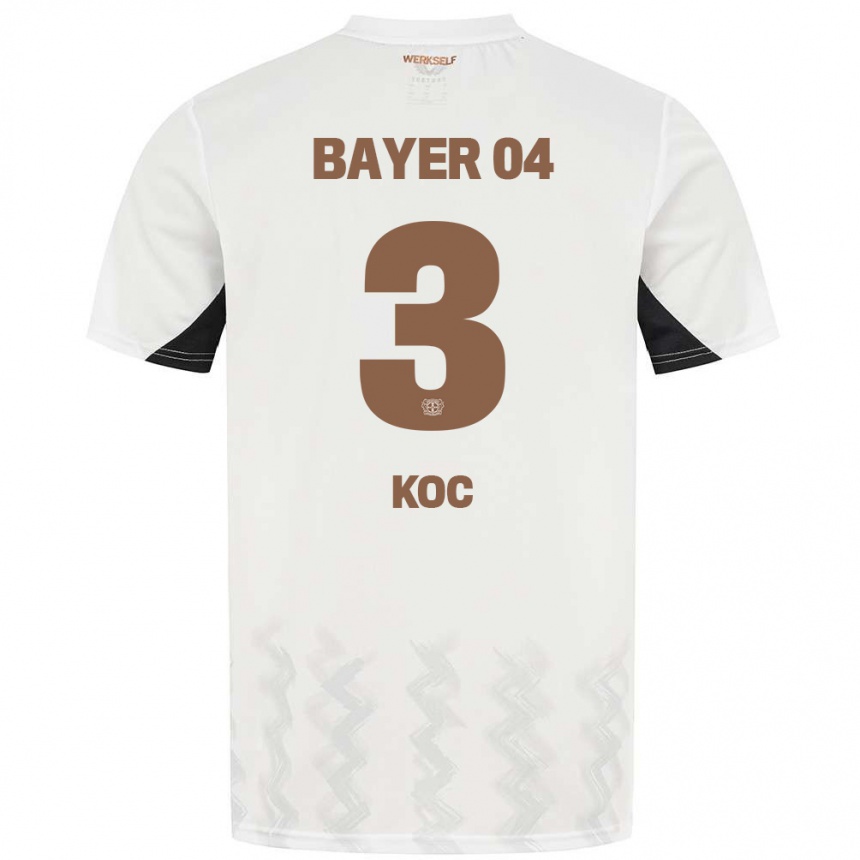 Niño Fútbol Camiseta Halil Koc #3 Blanco Negro 2ª Equipación 2024/25 México