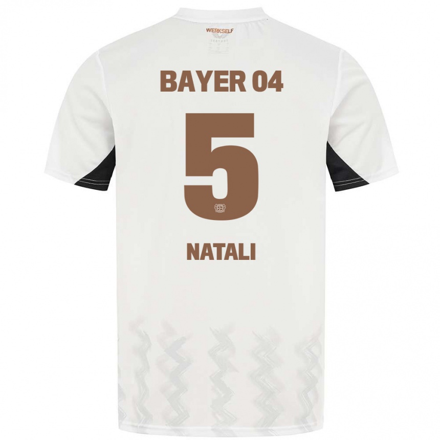 Niño Fútbol Camiseta Andrea Natali #5 Blanco Negro 2ª Equipación 2024/25 México