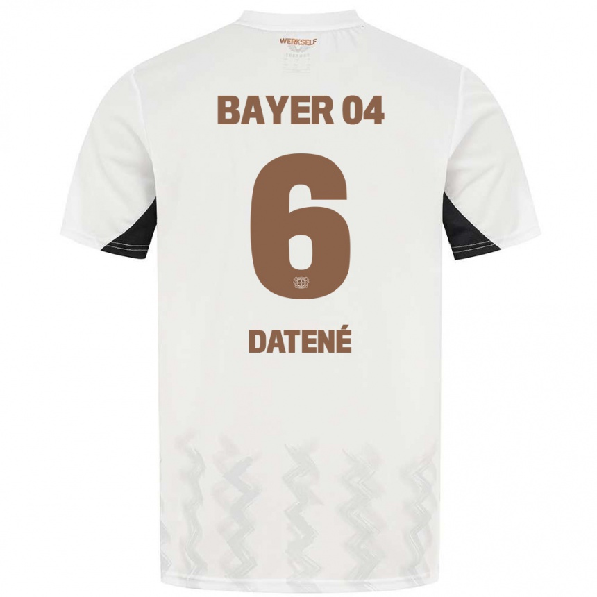 Niño Fútbol Camiseta Elia Datené #6 Blanco Negro 2ª Equipación 2024/25 México