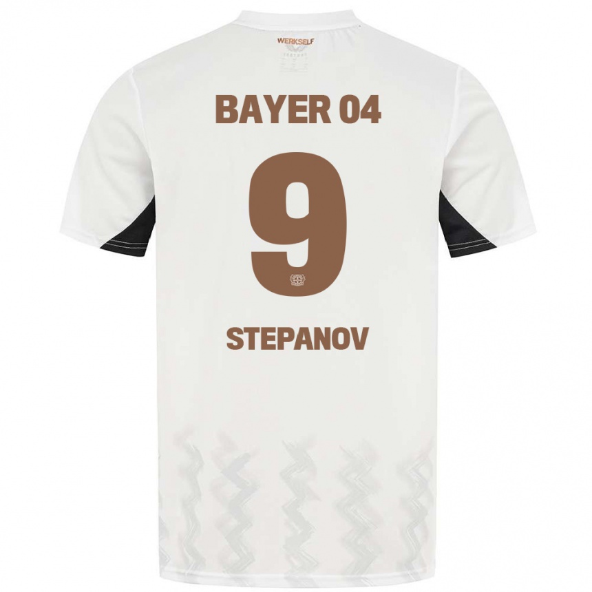 Niño Fútbol Camiseta Artem Stepanov #9 Blanco Negro 2ª Equipación 2024/25 México