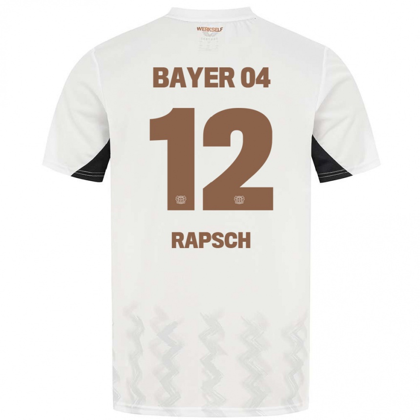 Niño Fútbol Camiseta Simeon Rapsch #12 Blanco Negro 2ª Equipación 2024/25 México