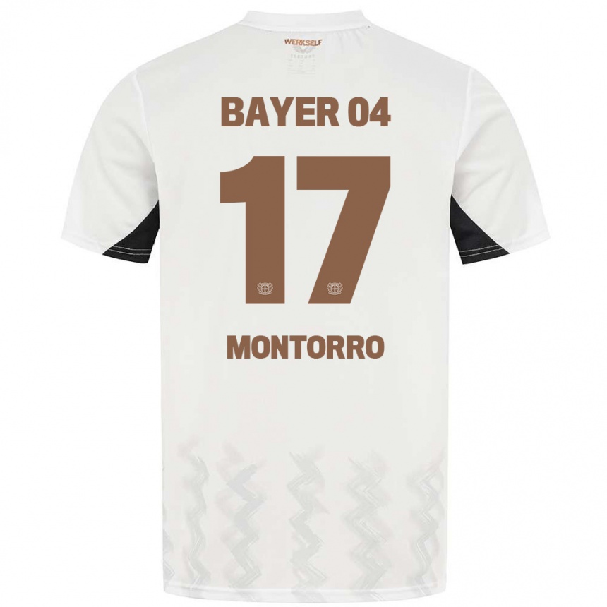 Niño Fútbol Camiseta Josuè Montorro #17 Blanco Negro 2ª Equipación 2024/25 México