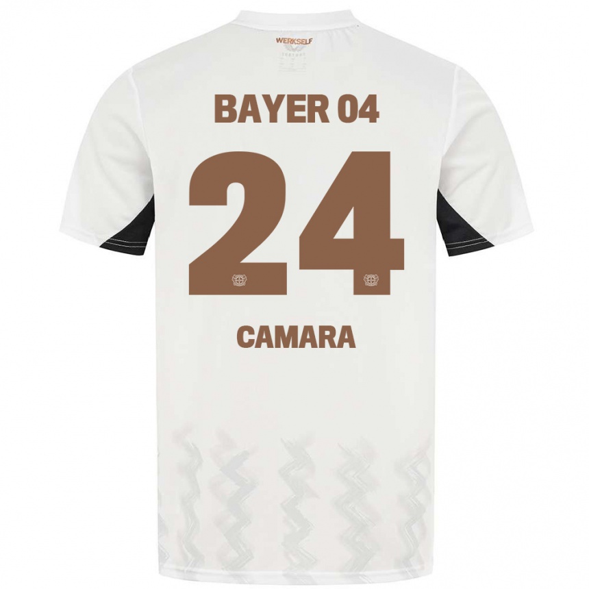 Niño Fútbol Camiseta Nourdine Camara #24 Blanco Negro 2ª Equipación 2024/25 México