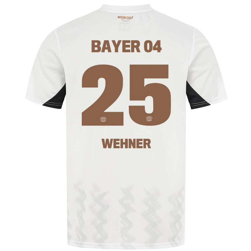 Niño Fútbol Camiseta Luca Wehner #25 Blanco Negro 2ª Equipación 2024/25 México