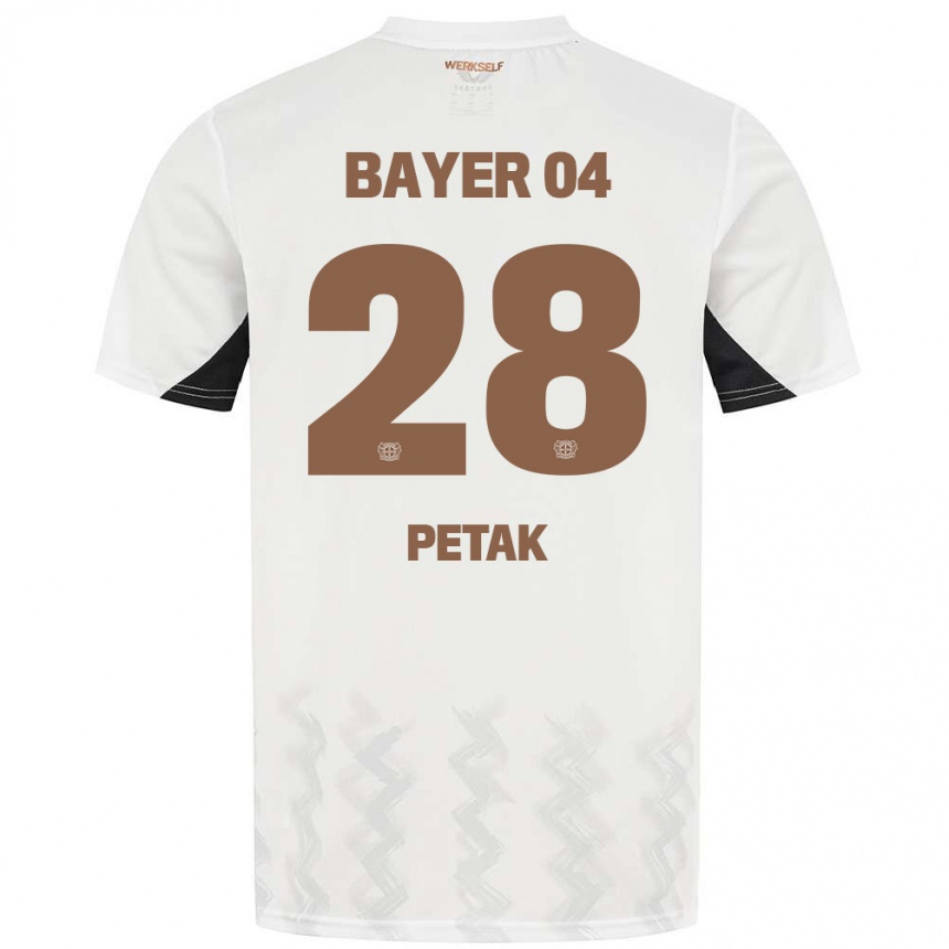 Niño Fútbol Camiseta Raoul Petak #28 Blanco Negro 2ª Equipación 2024/25 México