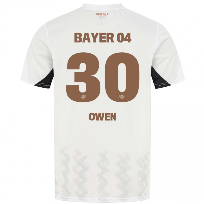 Niño Fútbol Camiseta Emmanuel Owen #30 Blanco Negro 2ª Equipación 2024/25 México