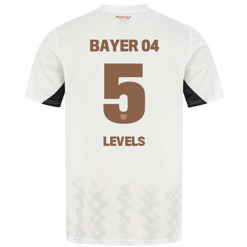 Niño Fútbol Camiseta Janou Levels #5 Blanco Negro 2ª Equipación 2024/25 México