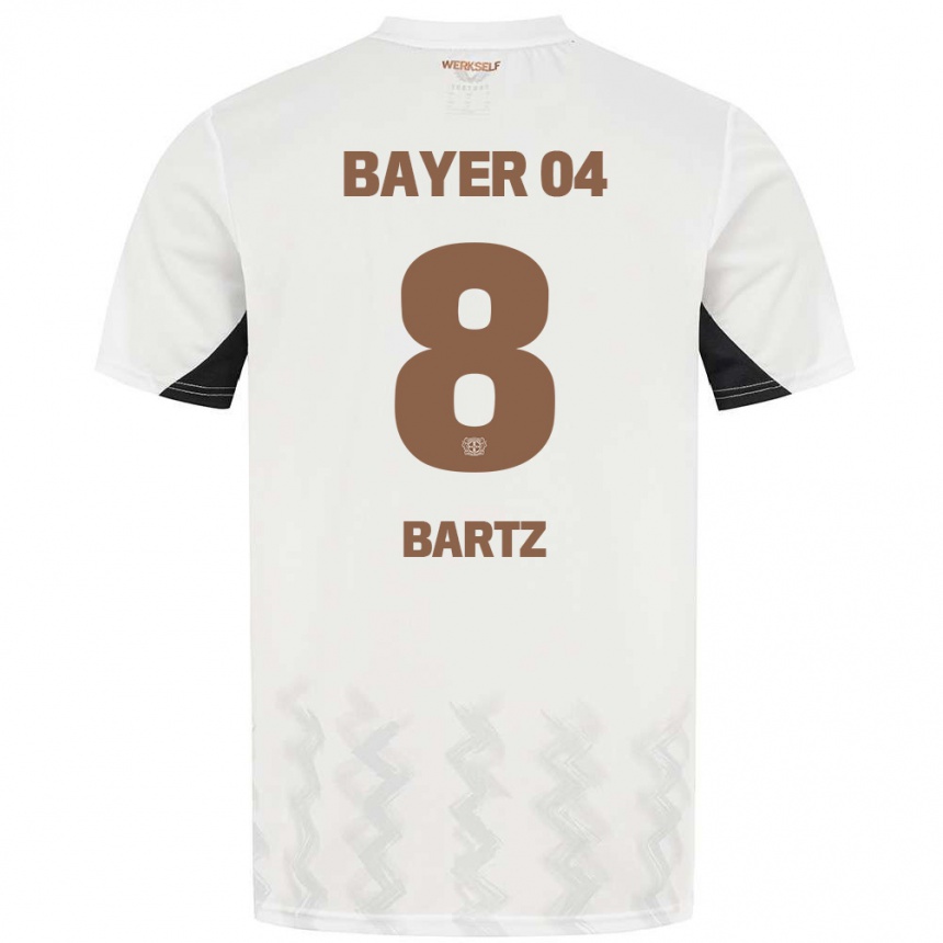 Niño Fútbol Camiseta Paulina Bartz #8 Blanco Negro 2ª Equipación 2024/25 México