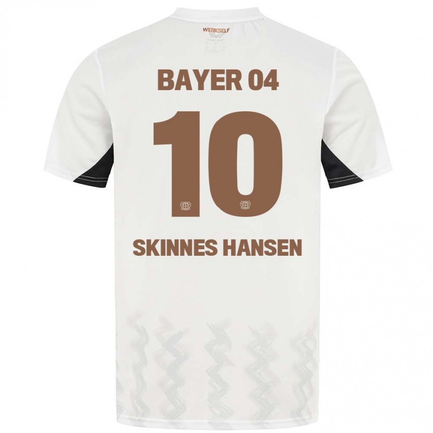 Niño Fútbol Camiseta Synne Skinnes Hansen #10 Blanco Negro 2ª Equipación 2024/25 México