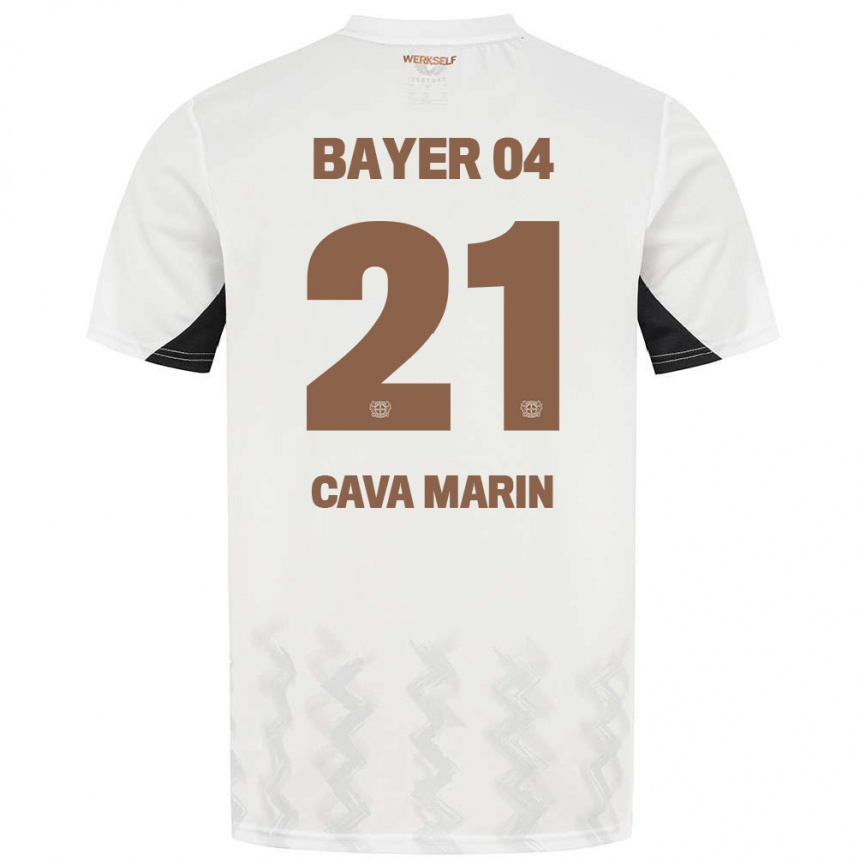 Niño Fútbol Camiseta Sofia Cava Marin #21 Blanco Negro 2ª Equipación 2024/25 México