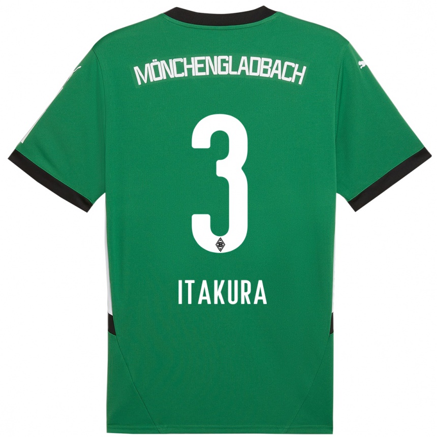 Niño Fútbol Camiseta Ko Itakura #3 Verde Blanco 2ª Equipación 2024/25 México