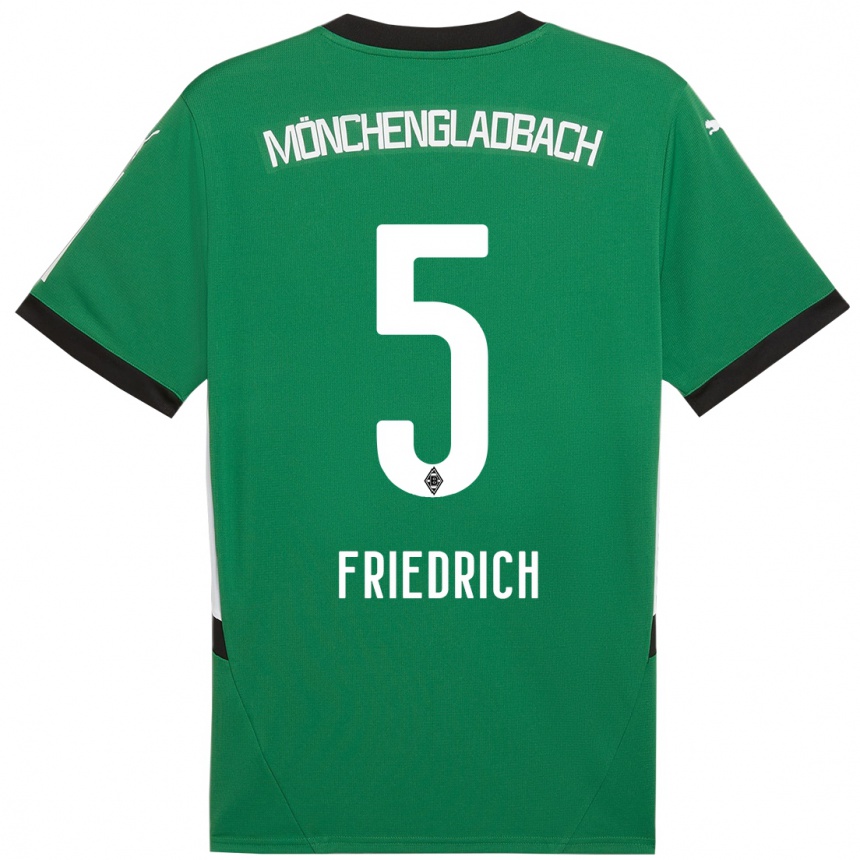 Niño Fútbol Camiseta Marvin Friedrich #5 Verde Blanco 2ª Equipación 2024/25 México