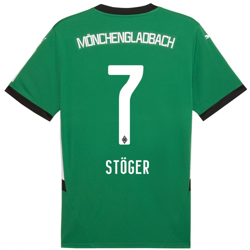 Niño Fútbol Camiseta Kevin Stöger #7 Verde Blanco 2ª Equipación 2024/25 México