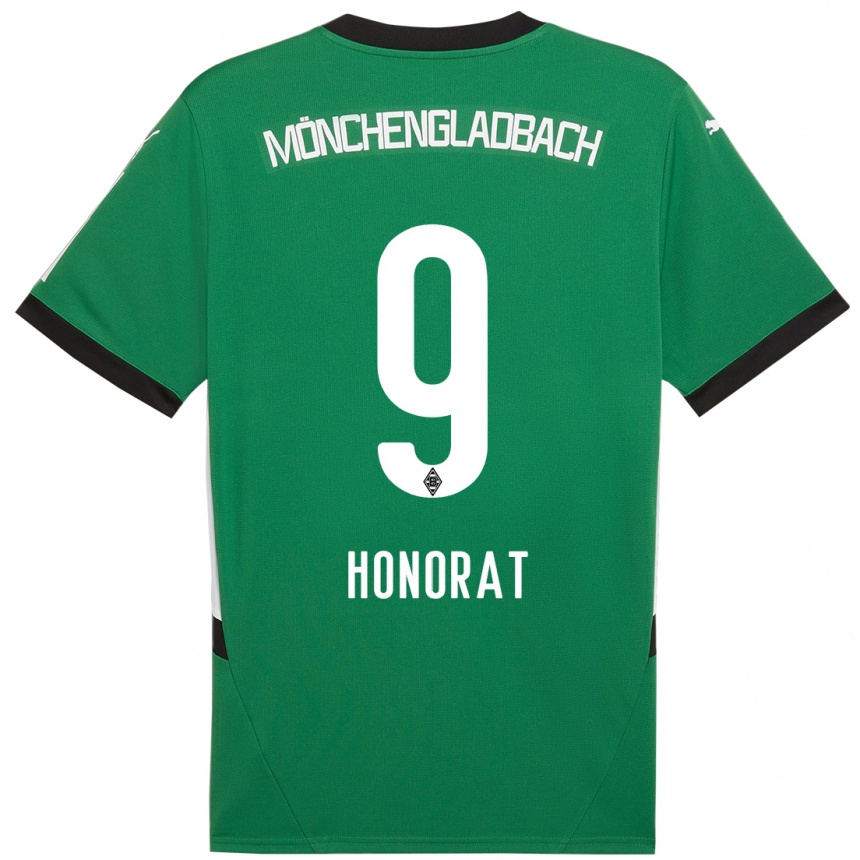 Niño Fútbol Camiseta Franck Honorat #9 Verde Blanco 2ª Equipación 2024/25 México