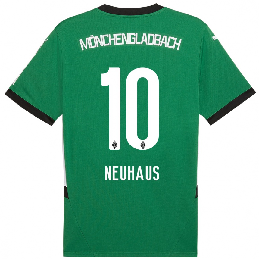 Niño Fútbol Camiseta Florian Neuhaus #10 Verde Blanco 2ª Equipación 2024/25 México