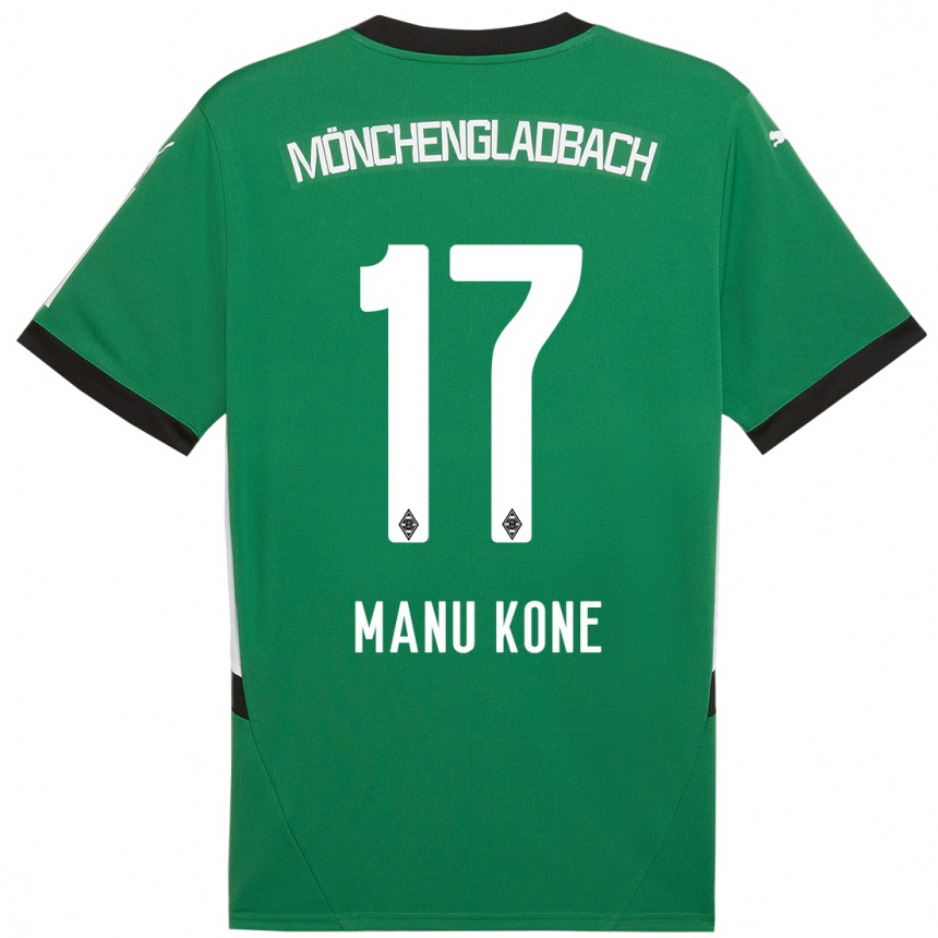 Niño Fútbol Camiseta Manu Koné #17 Verde Blanco 2ª Equipación 2024/25 México