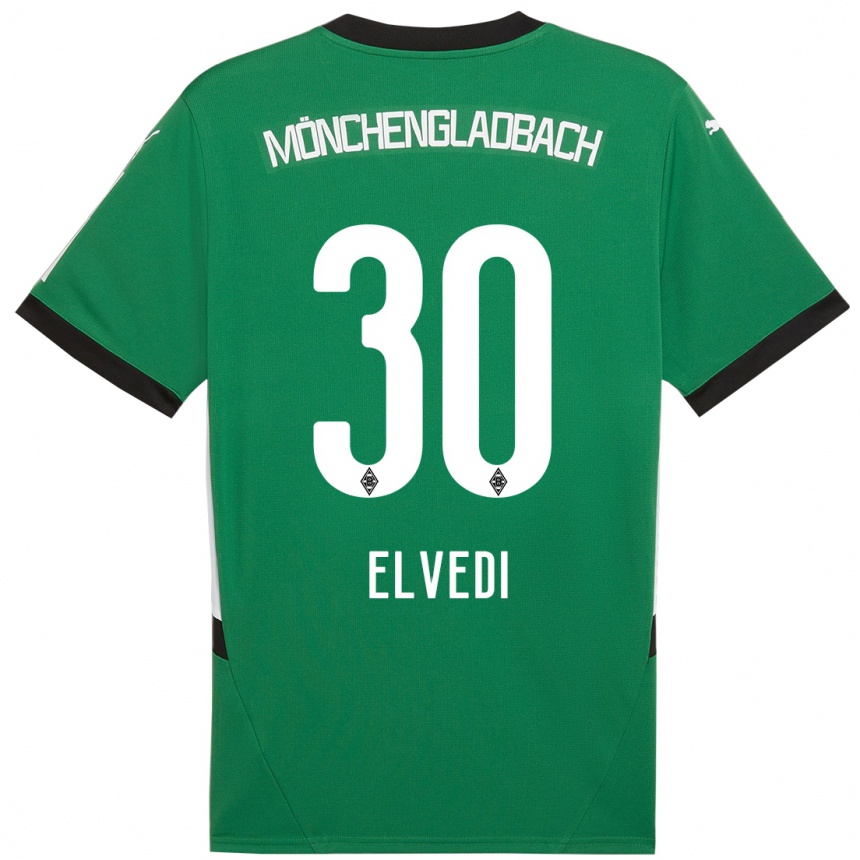 Niño Fútbol Camiseta Nico Elvedi #30 Verde Blanco 2ª Equipación 2024/25 México