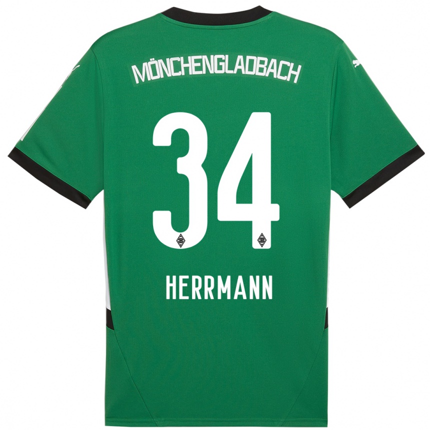 Niño Fútbol Camiseta Charles Herrmann #34 Verde Blanco 2ª Equipación 2024/25 México