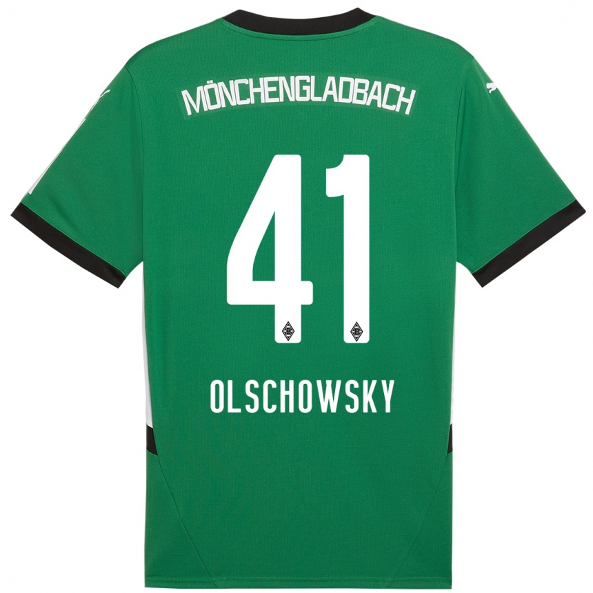 Niño Fútbol Camiseta Jan Olschowsky #41 Verde Blanco 2ª Equipación 2024/25 México