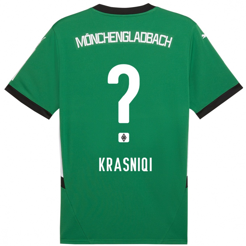 Niño Fútbol Camiseta Engjell Krasniqi #0 Verde Blanco 2ª Equipación 2024/25 México