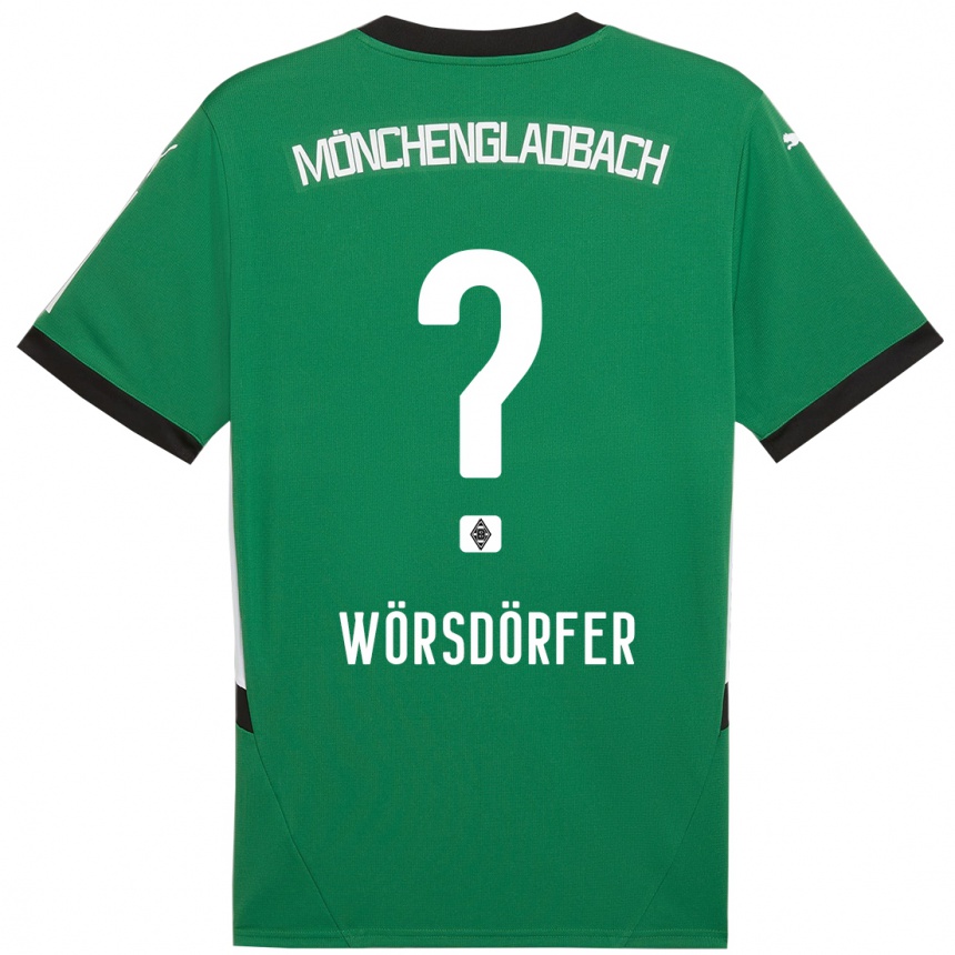 Niño Fútbol Camiseta Len Wörsdörfer #0 Verde Blanco 2ª Equipación 2024/25 México