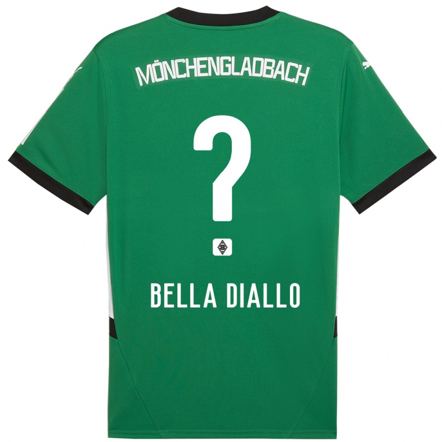 Niño Fútbol Camiseta Oumar Bella Diallo #0 Verde Blanco 2ª Equipación 2024/25 México