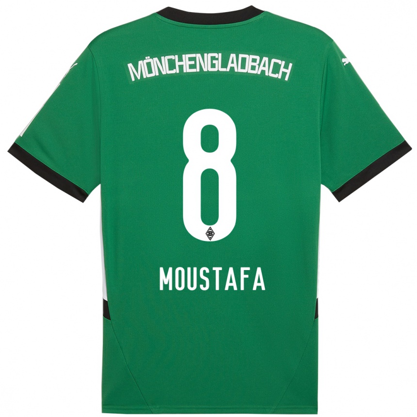 Niño Fútbol Camiseta Moustafa Ashraf Moustafa #8 Verde Blanco 2ª Equipación 2024/25 México