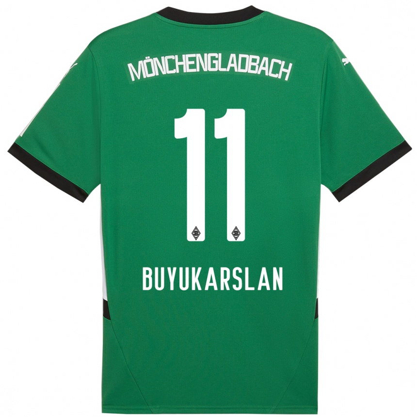 Niño Fútbol Camiseta Oguzcan Büyükarslan #11 Verde Blanco 2ª Equipación 2024/25 México