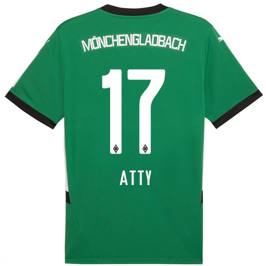 Niño Fútbol Camiseta Yassir Atty #17 Verde Blanco 2ª Equipación 2024/25 México