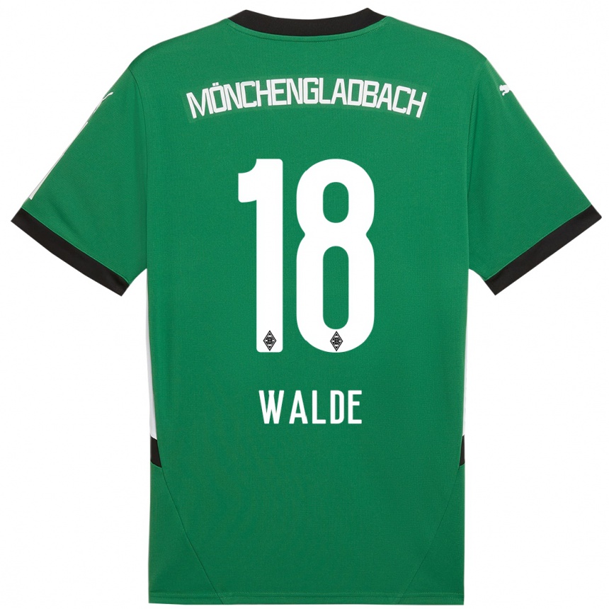 Niño Fútbol Camiseta Simon Walde #18 Verde Blanco 2ª Equipación 2024/25 México