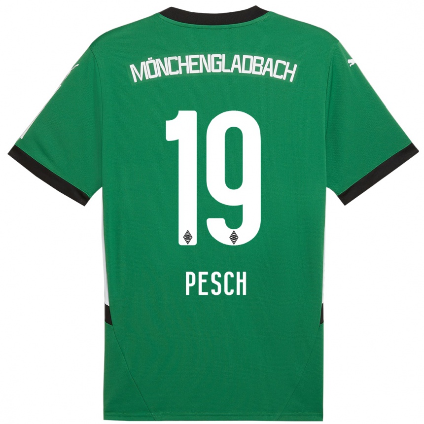 Niño Fútbol Camiseta Noah Pesch #19 Verde Blanco 2ª Equipación 2024/25 México