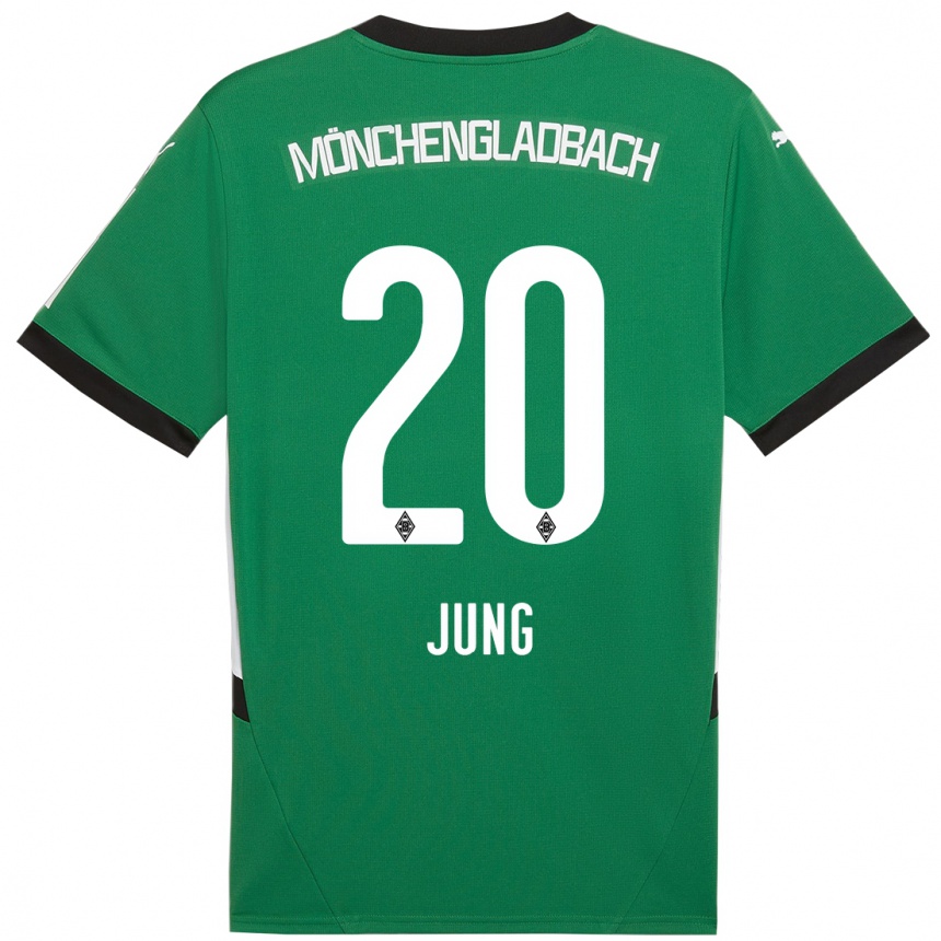 Niño Fútbol Camiseta In-Gyom Jung #20 Verde Blanco 2ª Equipación 2024/25 México