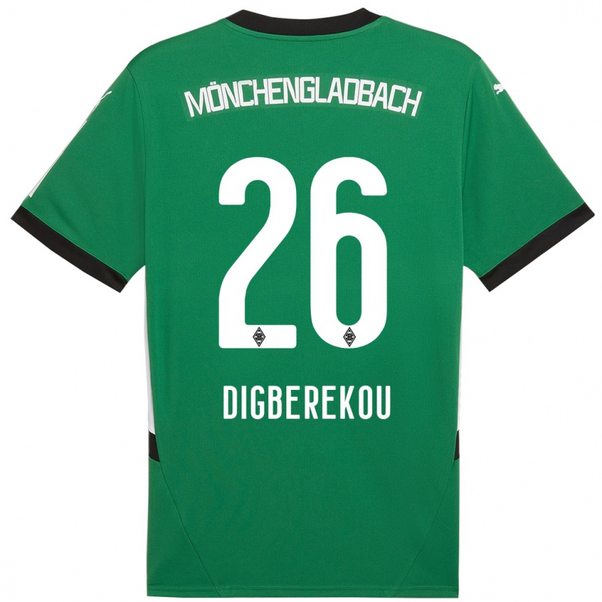 Niño Fútbol Camiseta Ibrahim Digberekou #26 Verde Blanco 2ª Equipación 2024/25 México