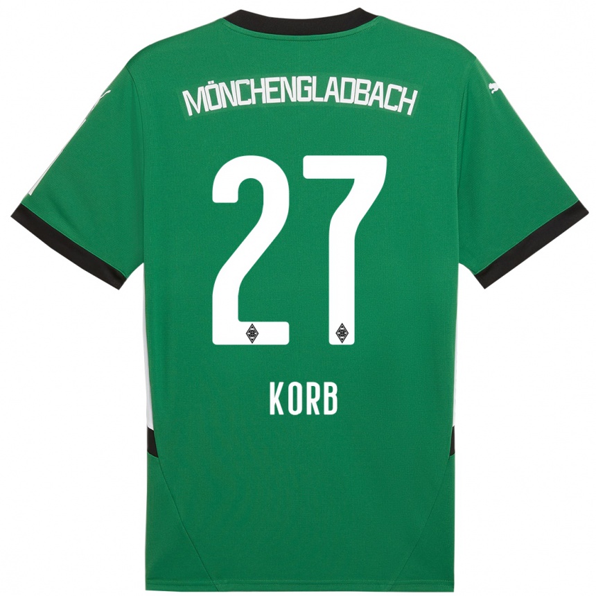 Niño Fútbol Camiseta Julian Korb #27 Verde Blanco 2ª Equipación 2024/25 México