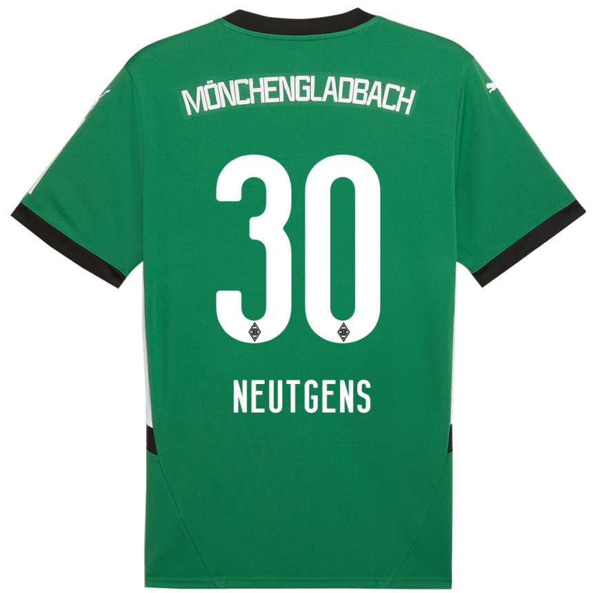 Niño Fútbol Camiseta Maximilian Neutgens #30 Verde Blanco 2ª Equipación 2024/25 México