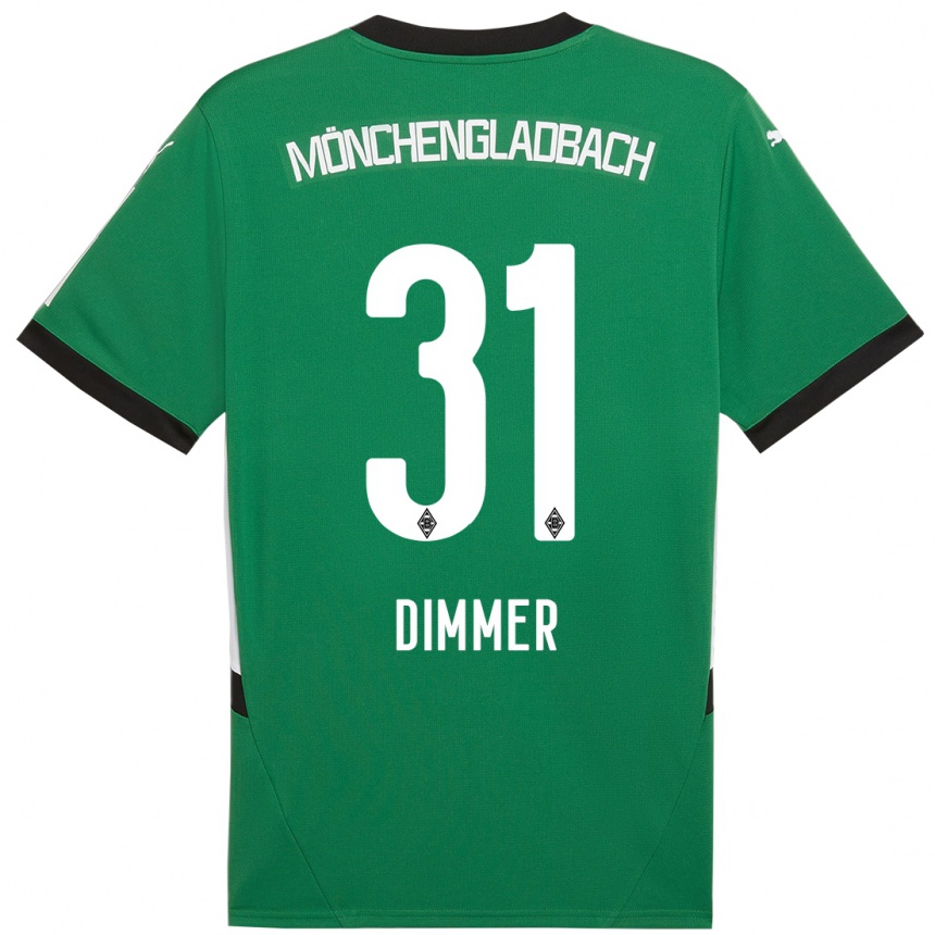 Niño Fútbol Camiseta Florian Dimmer #31 Verde Blanco 2ª Equipación 2024/25 México