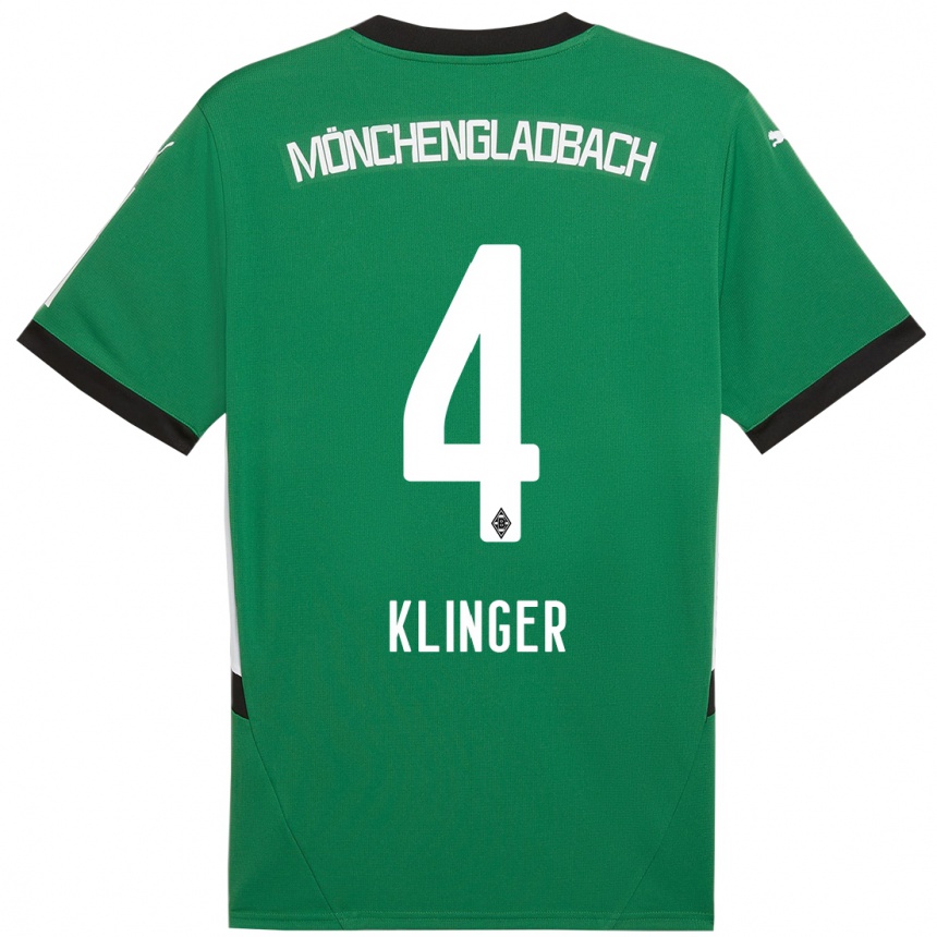 Niño Fútbol Camiseta Nina Klinger #4 Verde Blanco 2ª Equipación 2024/25 México