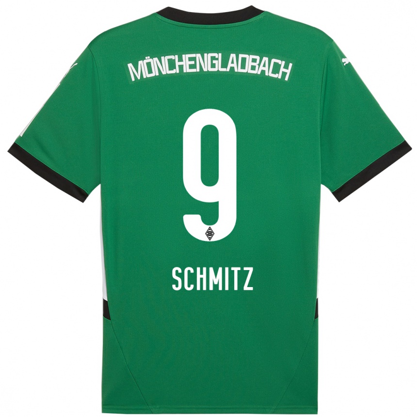 Niño Fútbol Camiseta Sarah Schmitz #9 Verde Blanco 2ª Equipación 2024/25 México