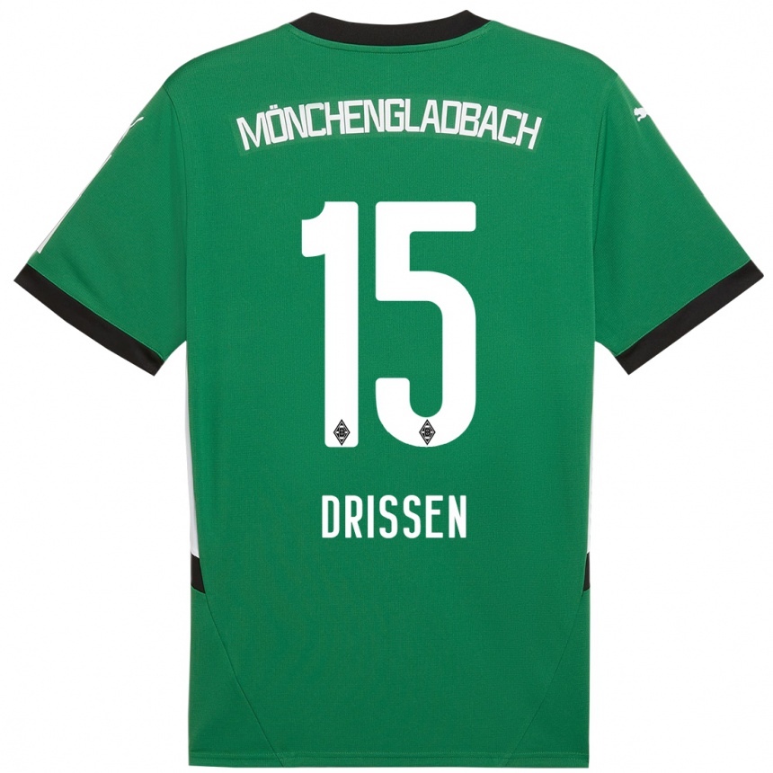 Niño Fútbol Camiseta Sam Drissen #15 Verde Blanco 2ª Equipación 2024/25 México