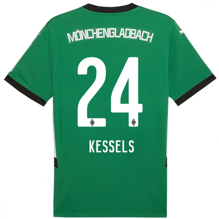 Niño Fútbol Camiseta Imke Kessels #24 Verde Blanco 2ª Equipación 2024/25 México