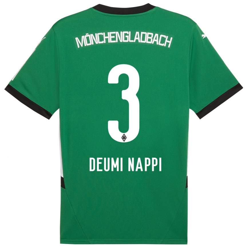 Niño Fútbol Camiseta Dimitrie Deumi Nappi #3 Verde Blanco 2ª Equipación 2024/25 México