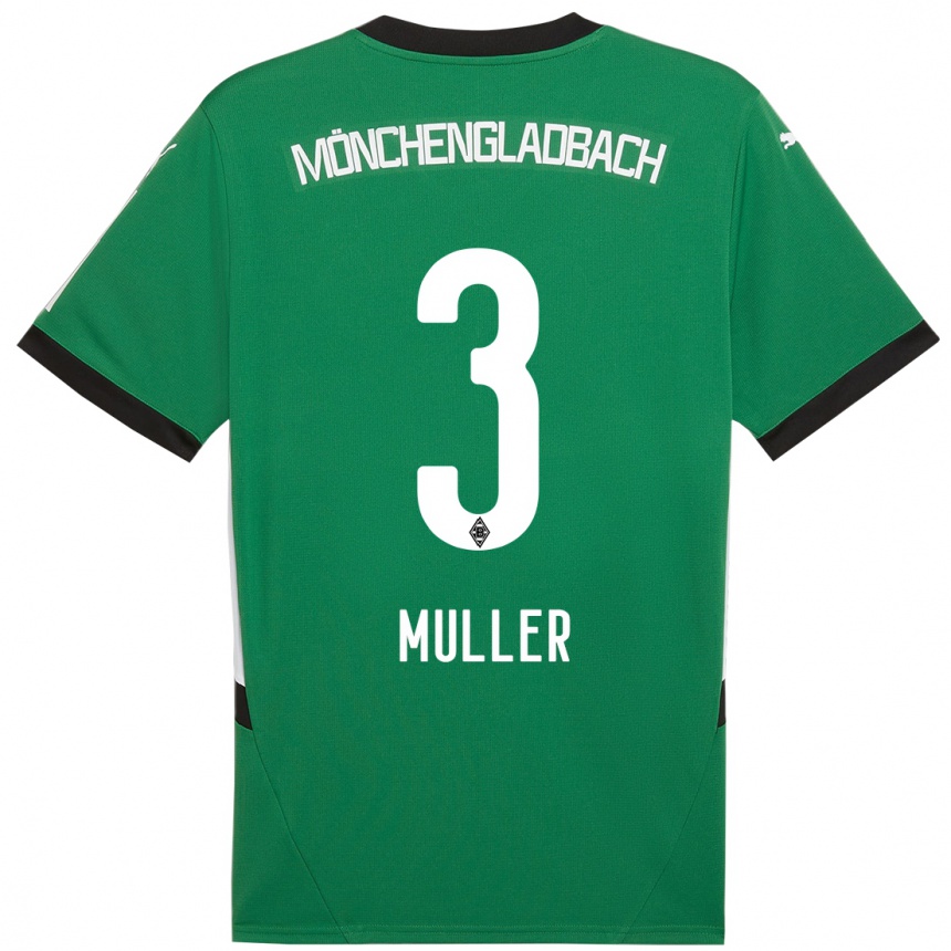 Niño Fútbol Camiseta Barbara Müller #3 Verde Blanco 2ª Equipación 2024/25 México