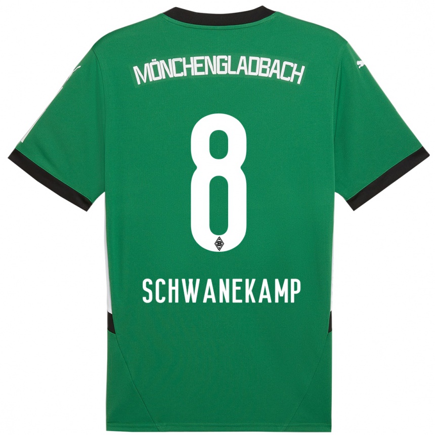 Niño Fútbol Camiseta Jana Schwanekamp #8 Verde Blanco 2ª Equipación 2024/25 México