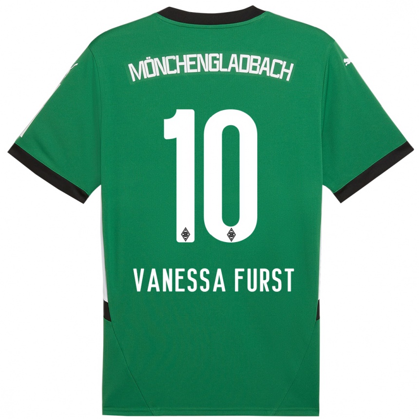 Niño Fútbol Camiseta Vanessa Fürst #10 Verde Blanco 2ª Equipación 2024/25 México